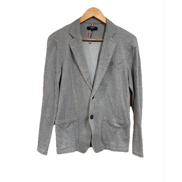 Beams Heart Gray Knit Blazer Jacket Casual Stretch Japan Minimalist S